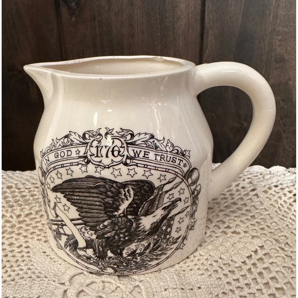 Vintage 1776‎ In God We Trust Pitcher White Eagle Made in Japan Collectible